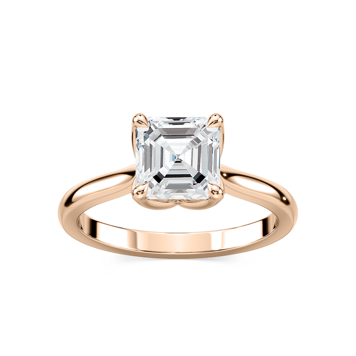 Skye Asscher Lab Grown Diamond Cathedral Tulip Solitaire Engagement Ring