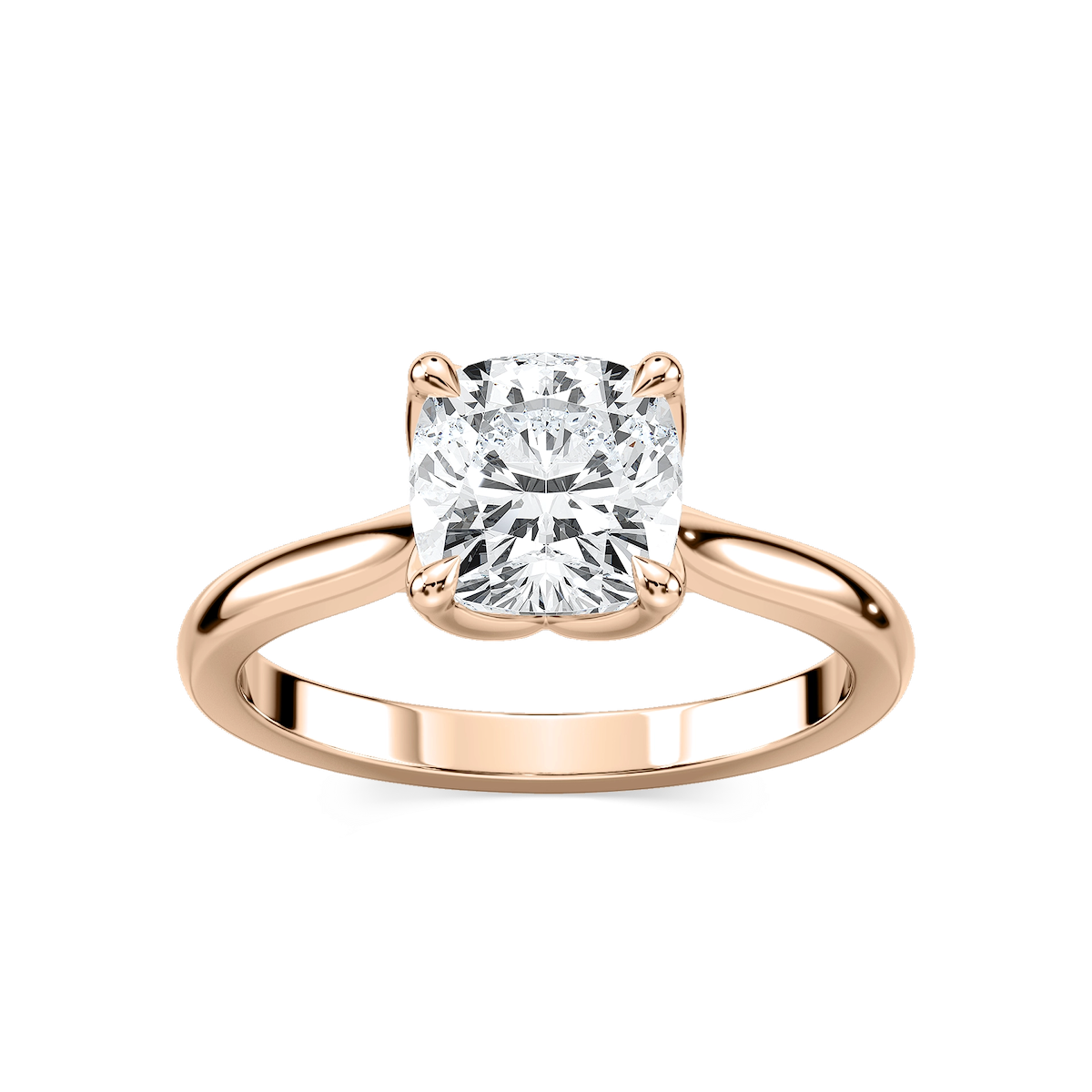 Skye Cushion Lab Grown Diamond Cathedral Tulip Solitaire Engagement Ring
