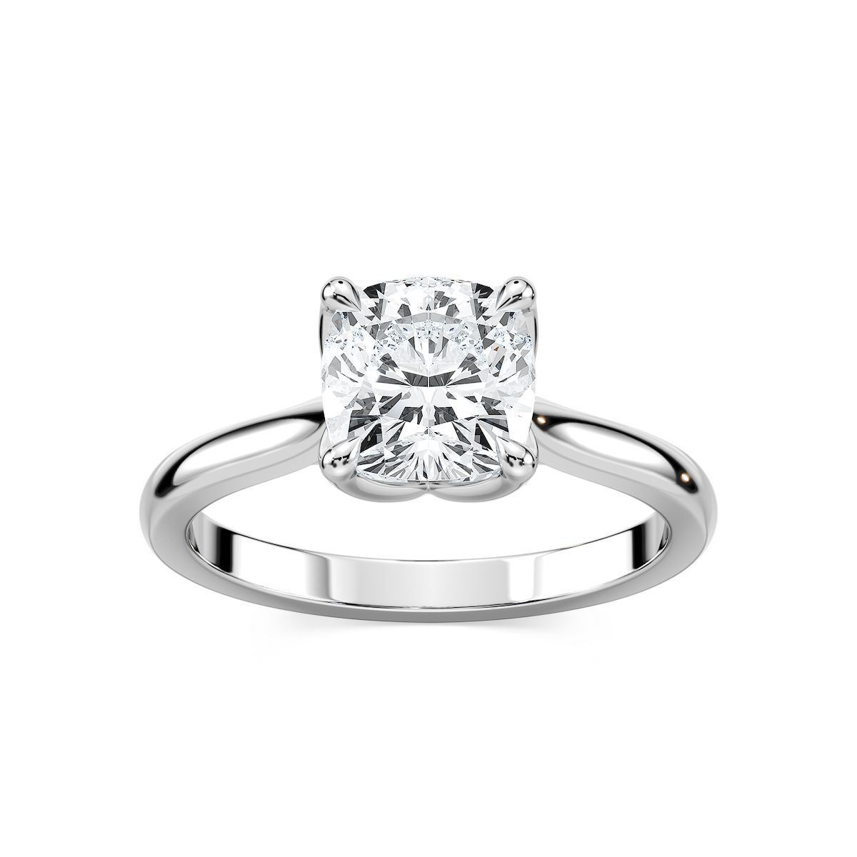Skye Cushion Lab Grown Diamond Cathedral Tulip Solitaire Engagement Ring