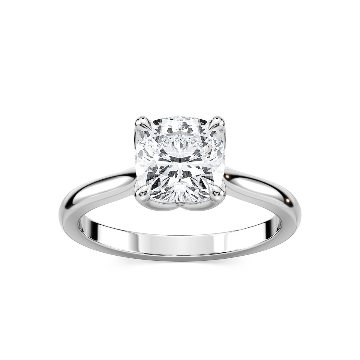 Skye Cushion Lab Grown Diamond Cathedral Tulip Solitaire Engagement Ring