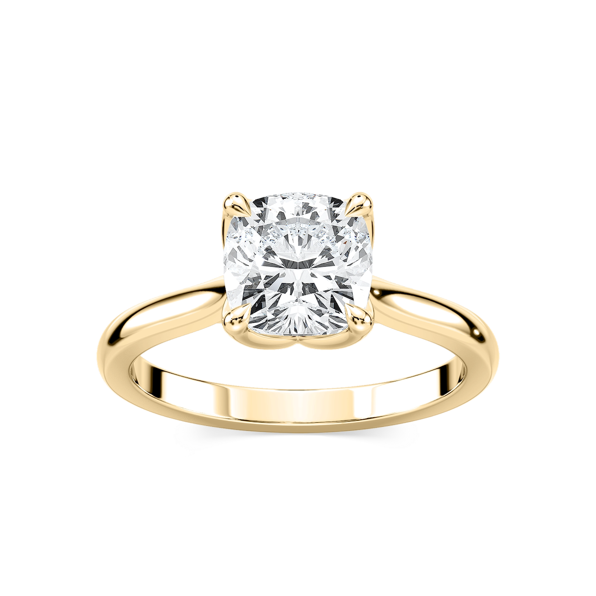 Skye Cushion Lab Grown Diamond Cathedral Tulip Solitaire Engagement Ring