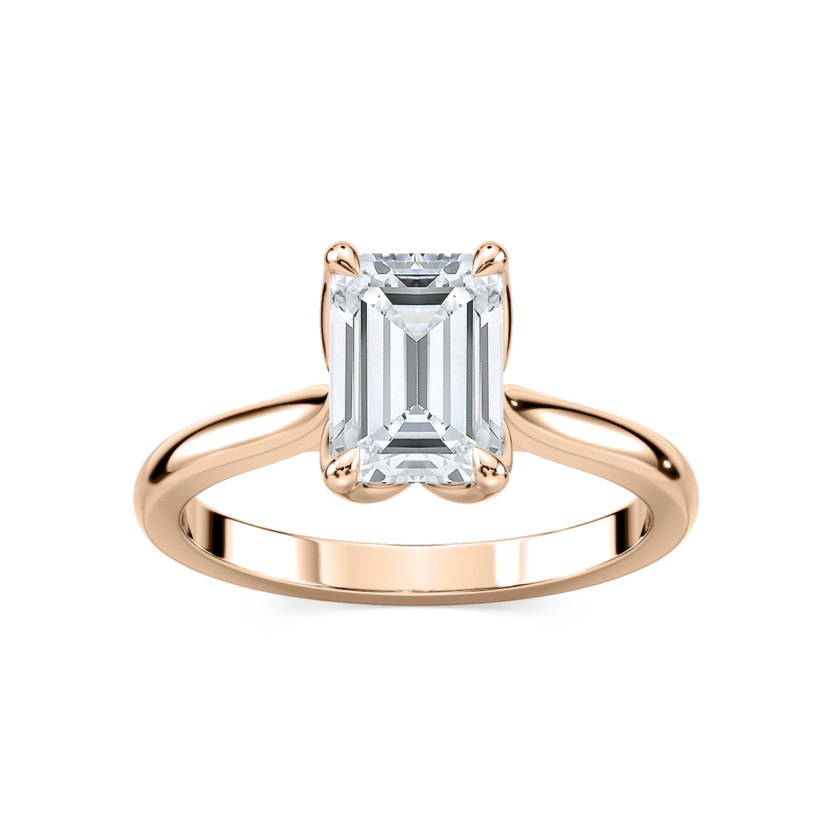 Skye Emerald Lab Grown Diamond Cathedral Tulip Solitaire Engagement Ring