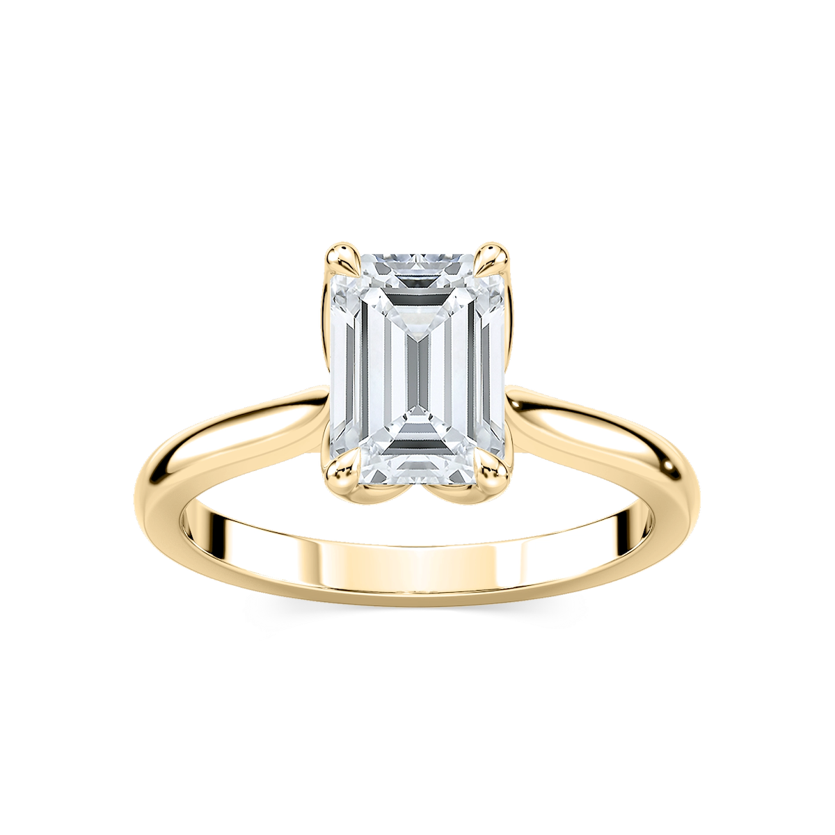 Skye Emerald Lab Grown Diamond Cathedral Tulip Solitaire Engagement Ring