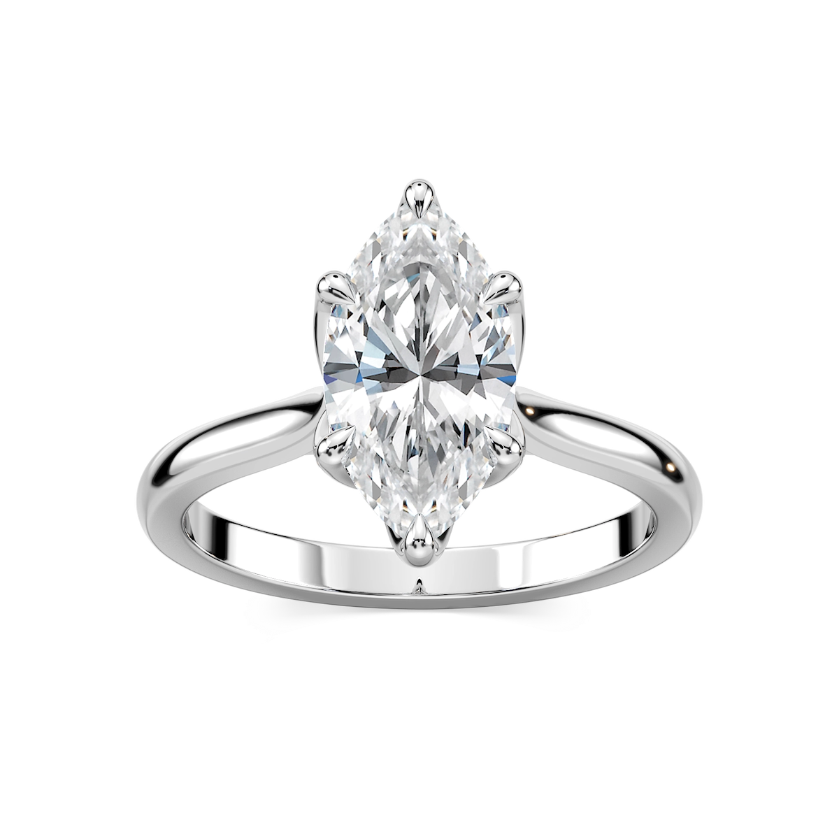 Skye Marquise Lab Grown Diamond Cathedral Tulip Solitaire Engagement Ring