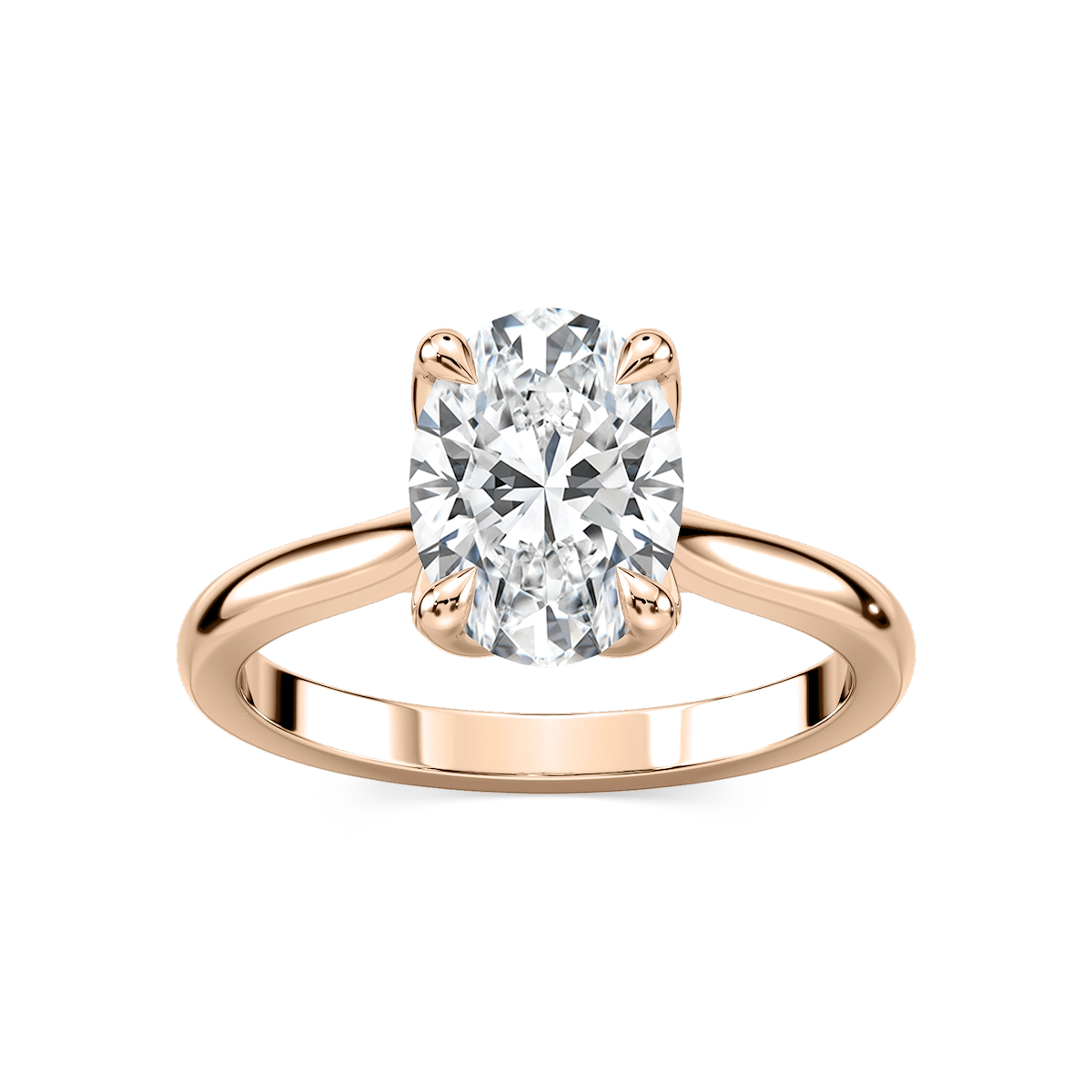 Skye Oval Lab Grown Diamond Cathedral Tulip Solitaire Engagement Ring