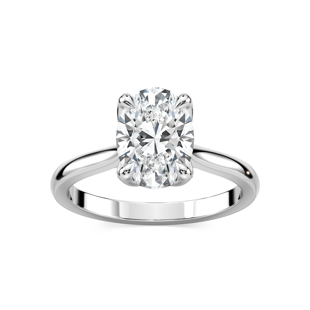 Skye Oval Lab Grown Diamond Cathedral Tulip Solitaire Engagement Ring