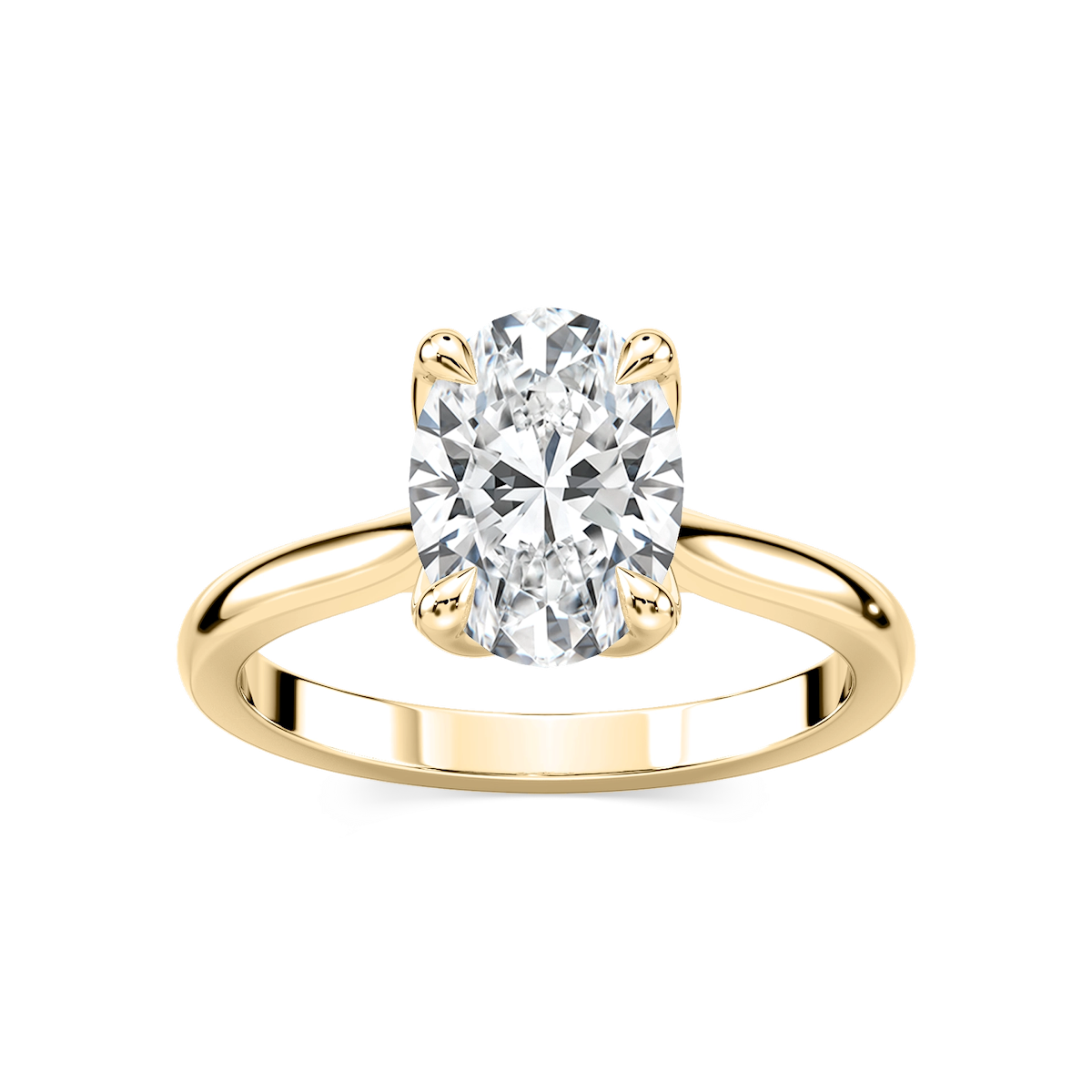 Skye Oval Lab Grown Diamond Cathedral Tulip Solitaire Engagement Ring
