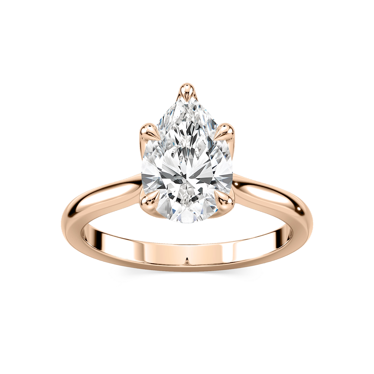 Skye Pear Lab Grown Diamond Cathedral Tulip Solitaire Engagement Ring