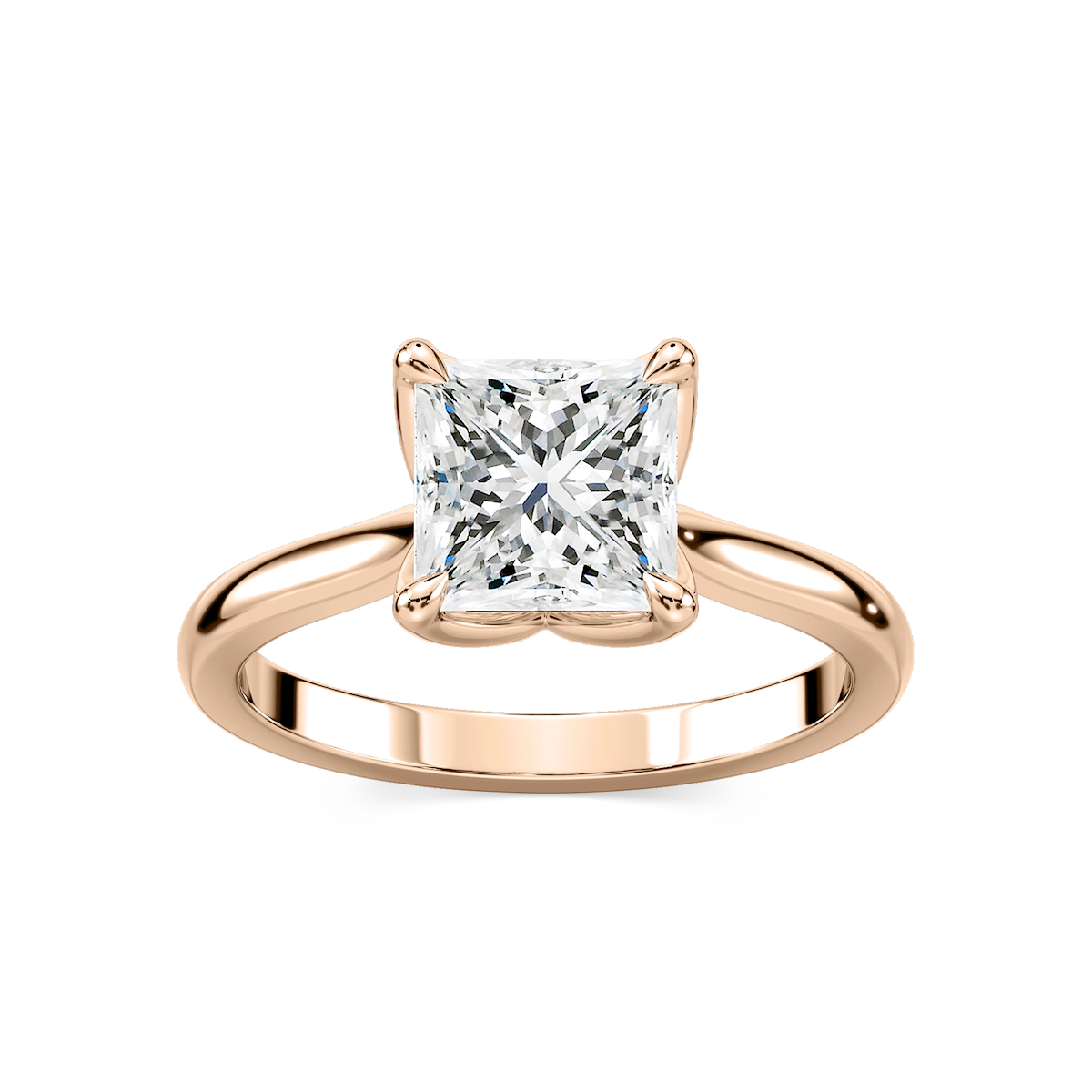Skye Princess Lab Grown Diamond Cathedral Tulip Solitaire Engagement Ring