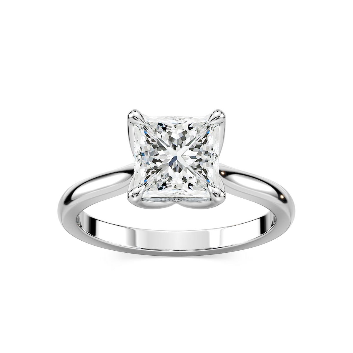 Skye Princess Lab Grown Diamond Cathedral Tulip Solitaire Engagement Ring