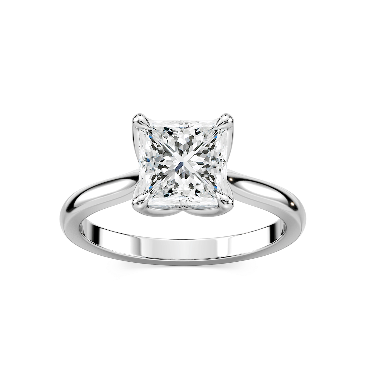 Skye Princess Lab Grown Diamond Cathedral Tulip Solitaire Engagement Ring