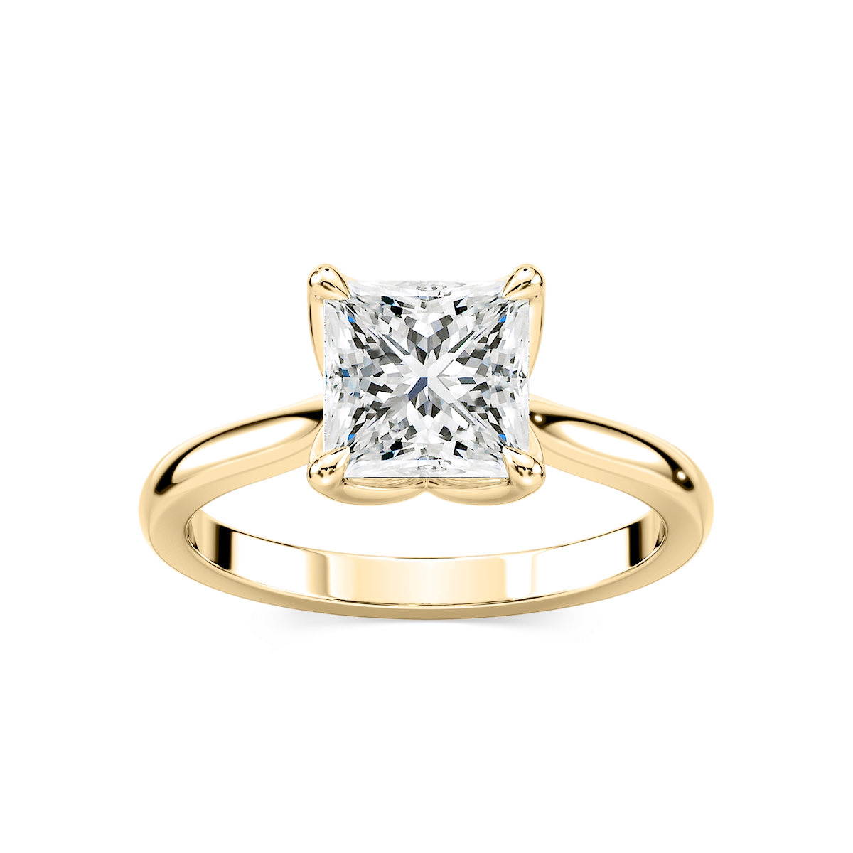 Skye Princess Lab Grown Diamond Cathedral Tulip Solitaire Engagement Ring