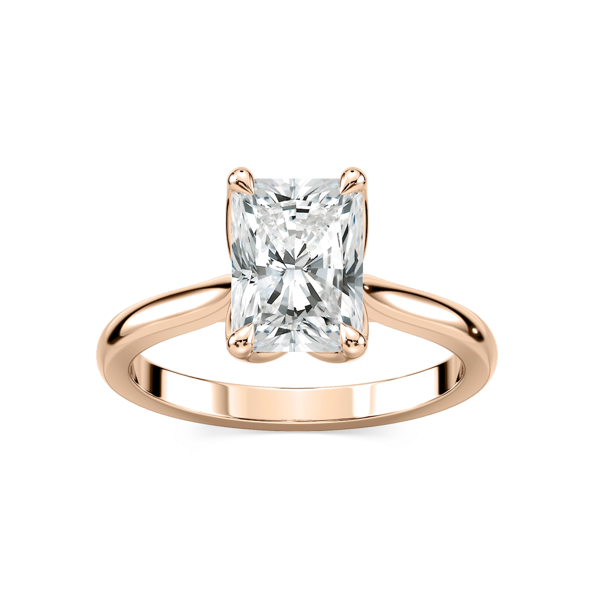 Skye Radiant Lab Grown Diamond Cathedral Tulip Solitaire Engagement Ring