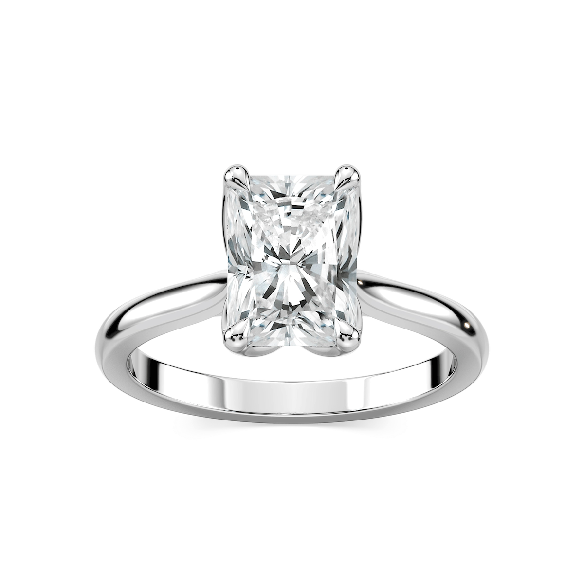 Skye Radiant Lab Grown Diamond Cathedral Tulip Solitaire Engagement Ring