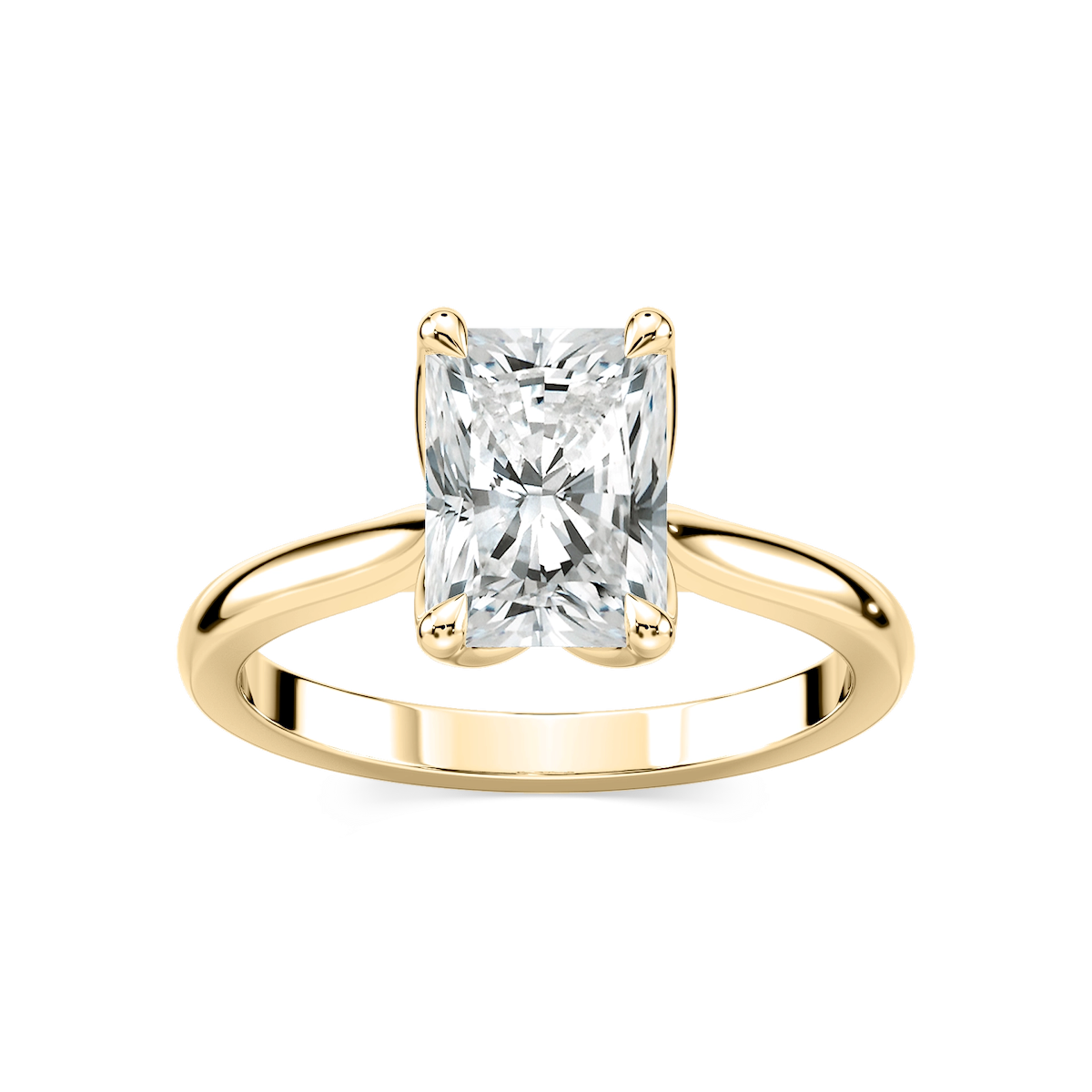 Skye Radiant Lab Grown Diamond Cathedral Tulip Solitaire Engagement Ring