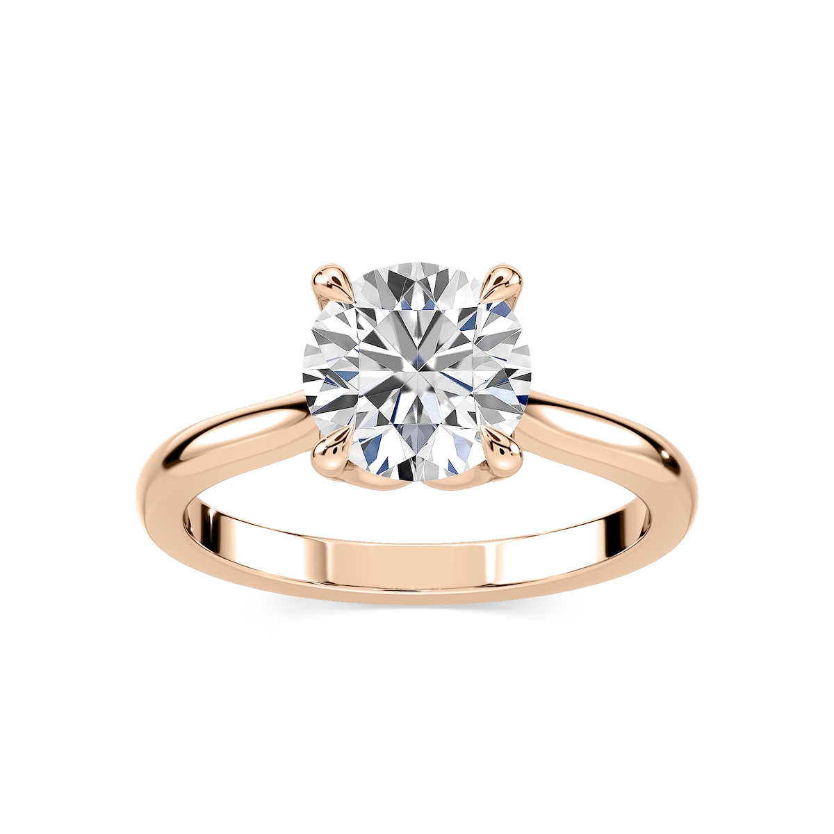 Skye Round Lab Grown Diamond Cathedral Tulip Solitaire Engagement Ring