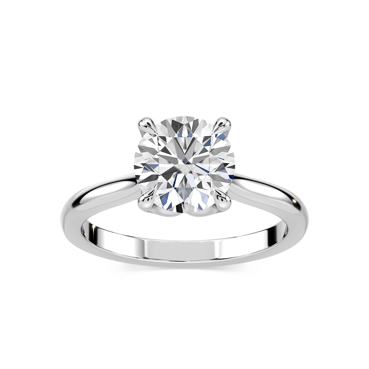 Skye Round Lab Grown Diamond Cathedral Tulip Solitaire Engagement Ring