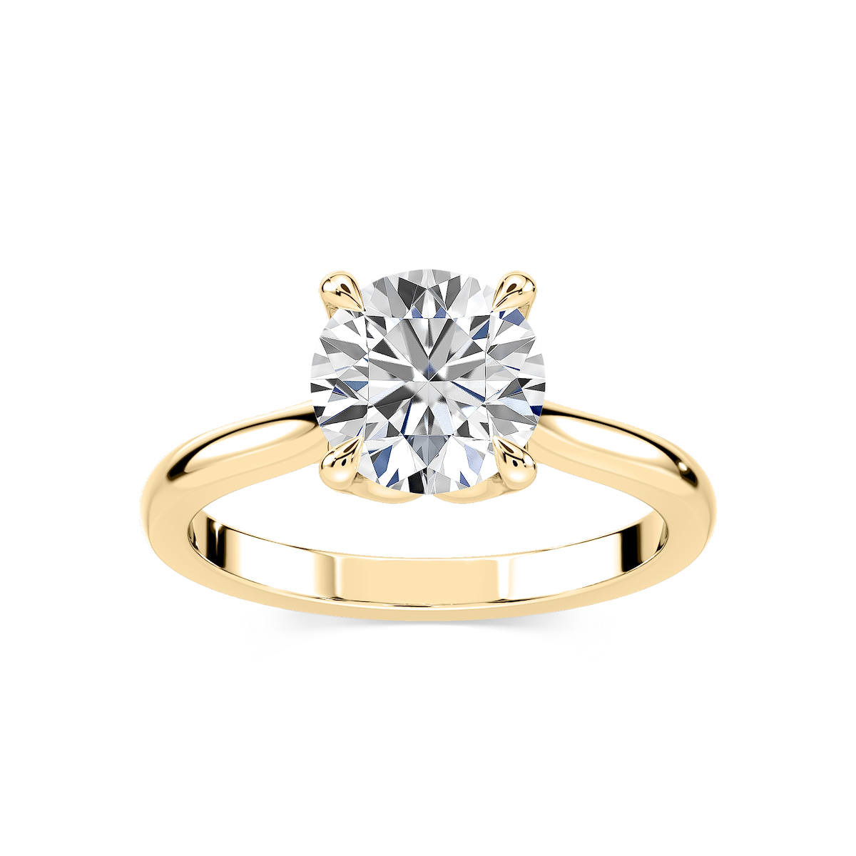 Skye Round Lab Grown Diamond Cathedral Tulip Solitaire Engagement Ring