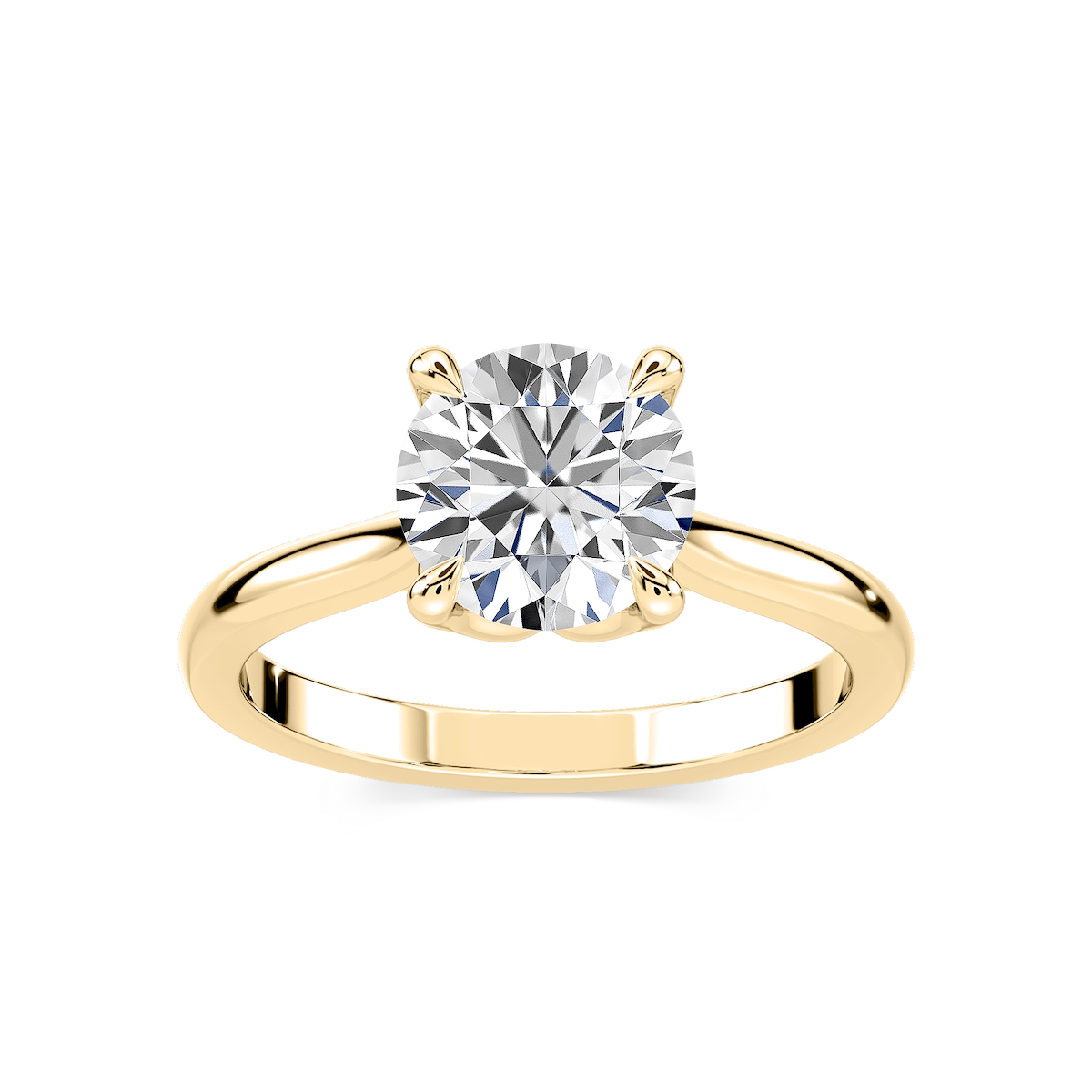 Skye Round Lab Grown Diamond Cathedral Tulip Solitaire Engagement Ring