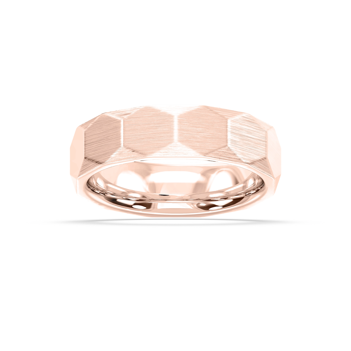 Slate 6.00mm Faceted Plain Metal Band