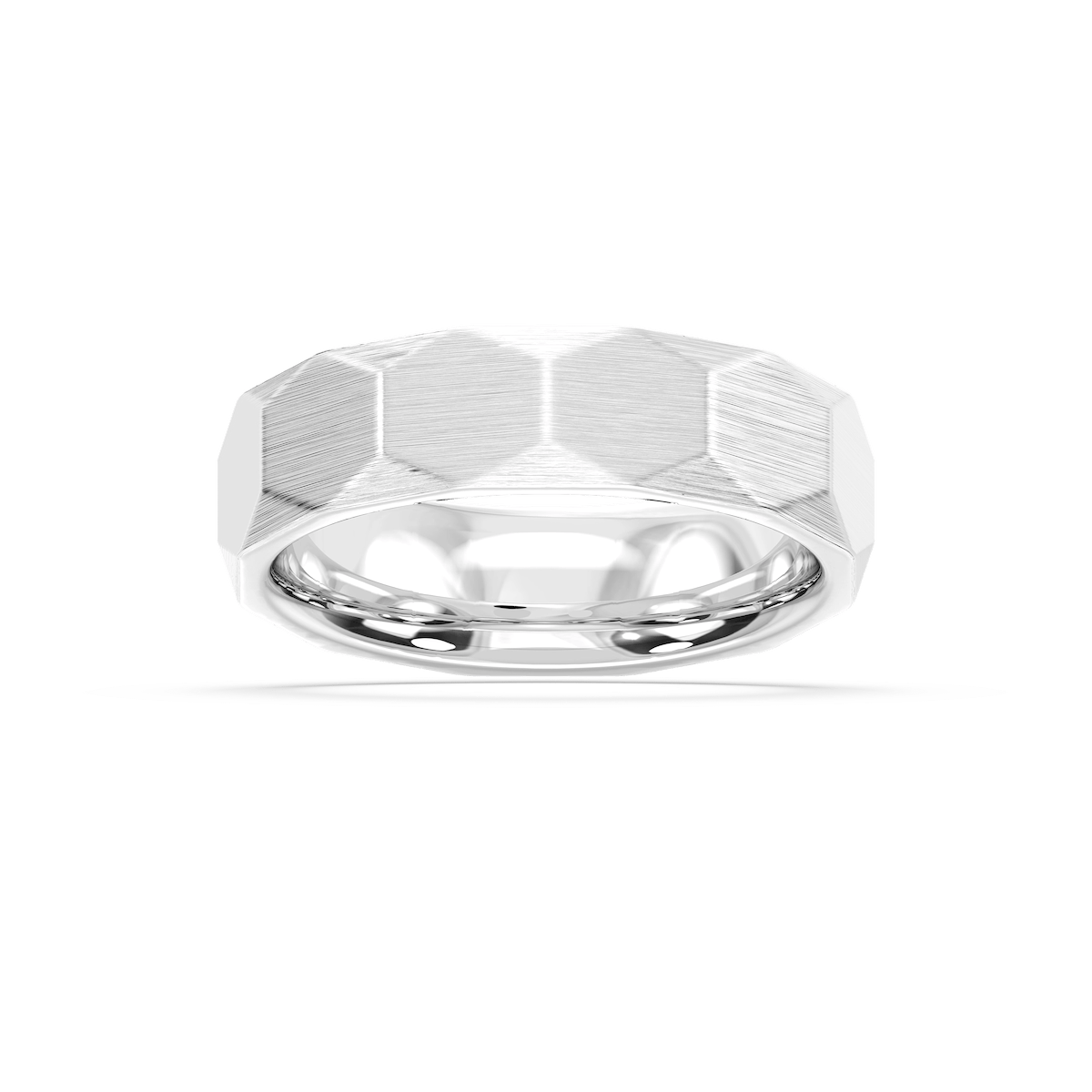 Slate 6.00mm Faceted Plain Metal Band
