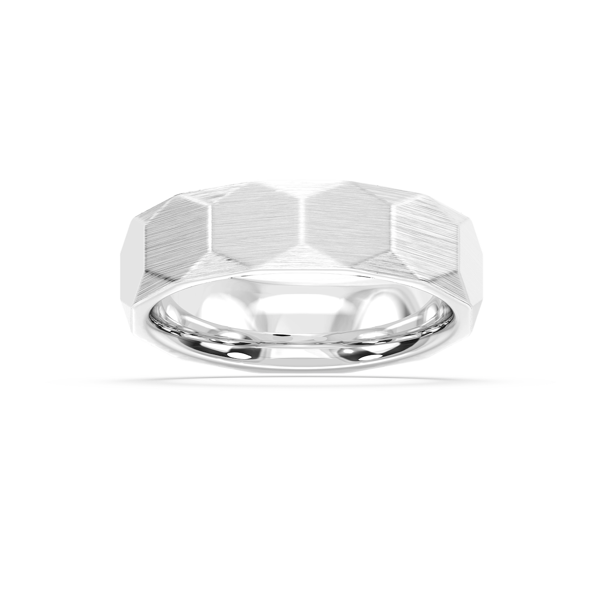 Slate 6.00mm Faceted Plain Metal Band