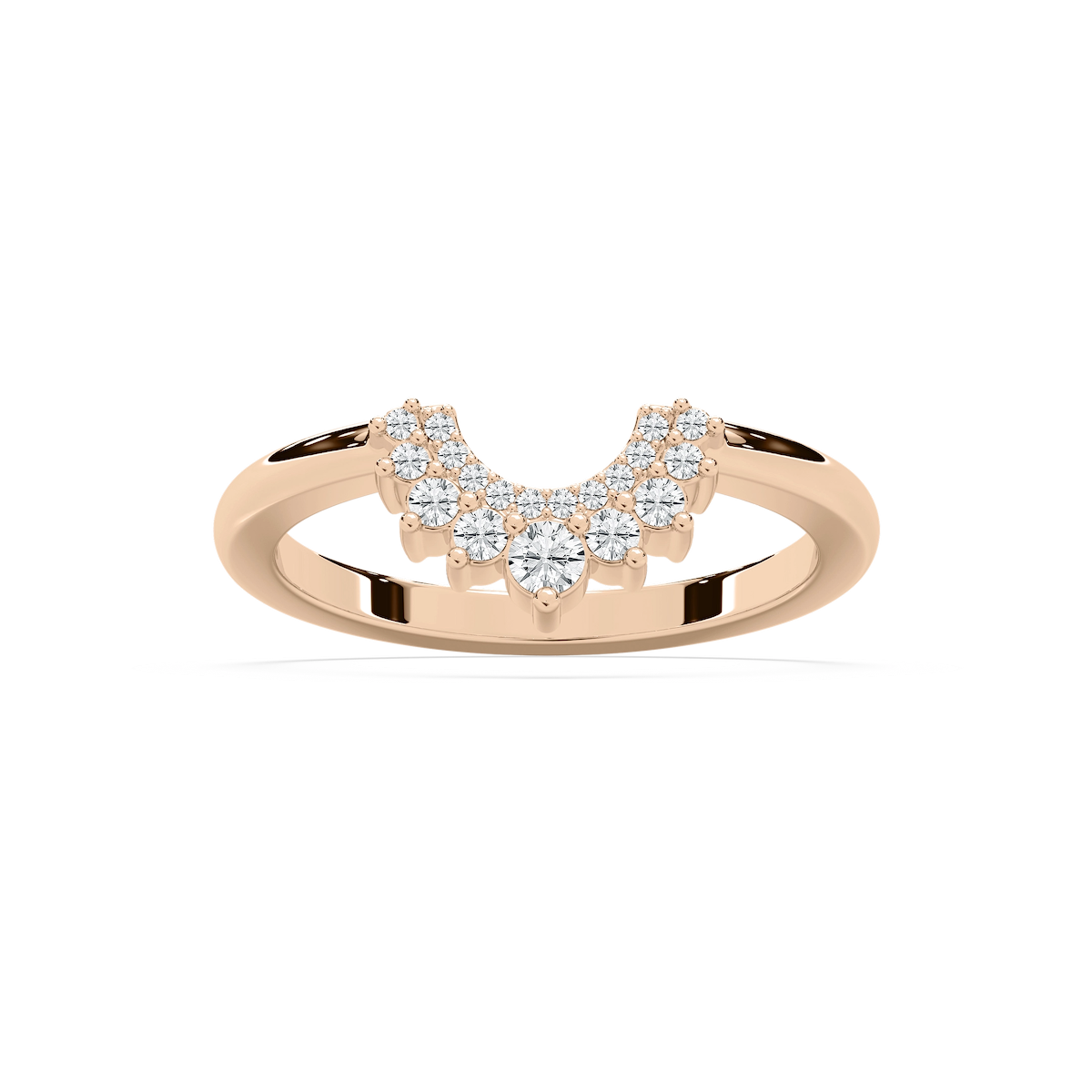 Sonny 1/6 ctw Round Lab Grown Diamond Double Row Curved Band