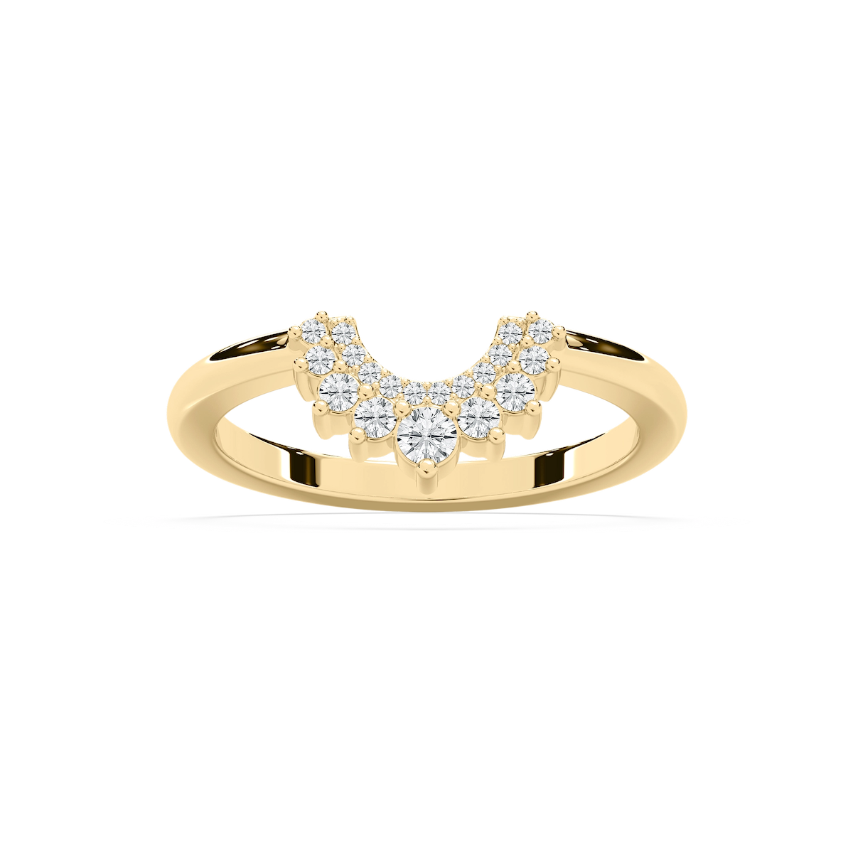 Sonny 1/6 ctw Round Lab Grown Diamond Double Row Curved Band