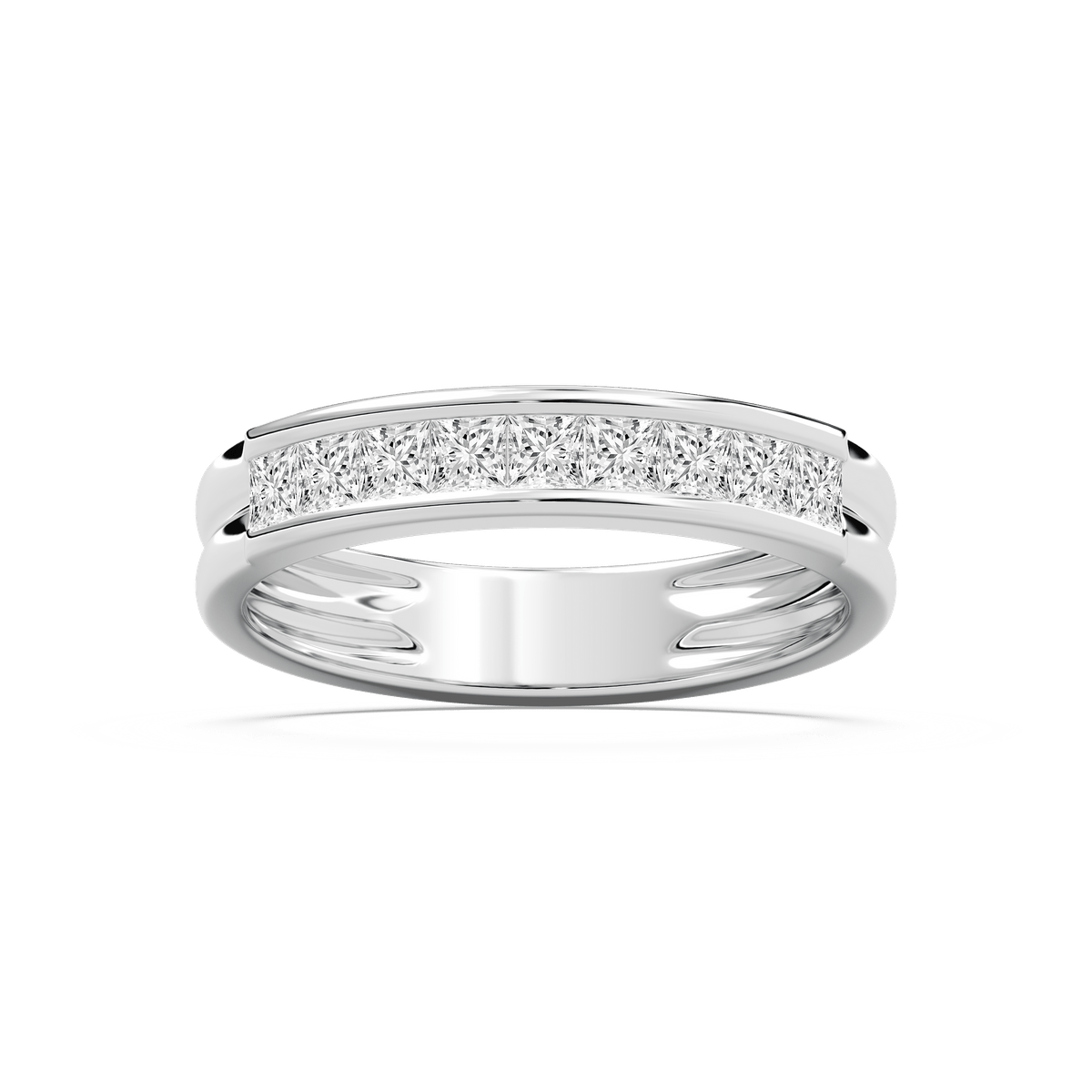 Bennett 7/8 ctw Princess Lab Grown Diamond 4.50mm Channel Mens Wedding Band