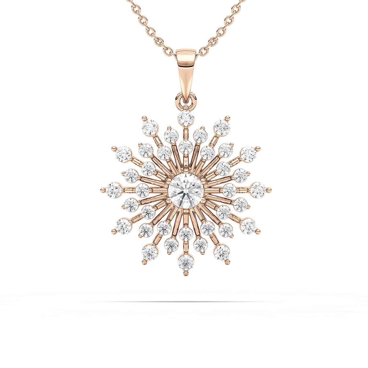 1 ²⁄₃ ctw Round Lab Grown Diamond Vintage Snowflake Pendant  - 18 Inches