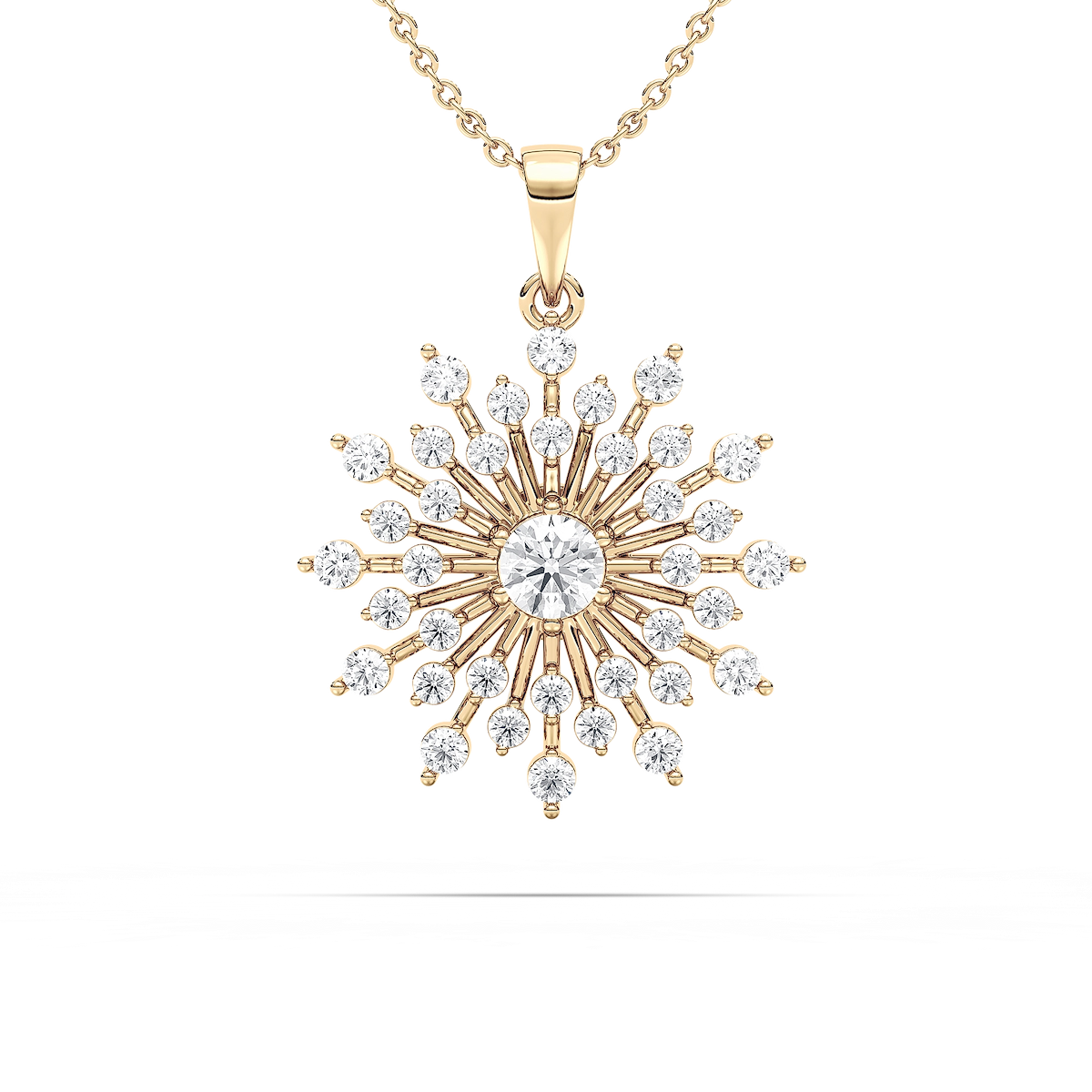 1 ²⁄₃ ctw Round Lab Grown Diamond Vintage Snowflake Pendant  - 18 Inches