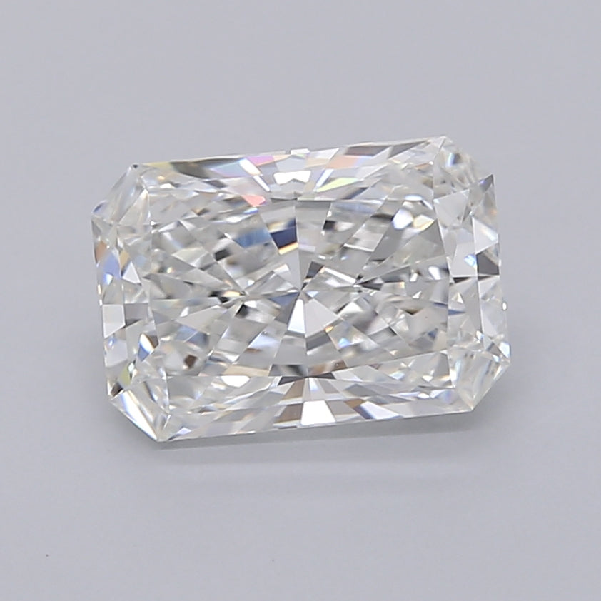 2.54 Carat Radiant Shaped, Ideal Cut, F Color, VVS2 Clarity, IGI Certified Lab Grown Diamond