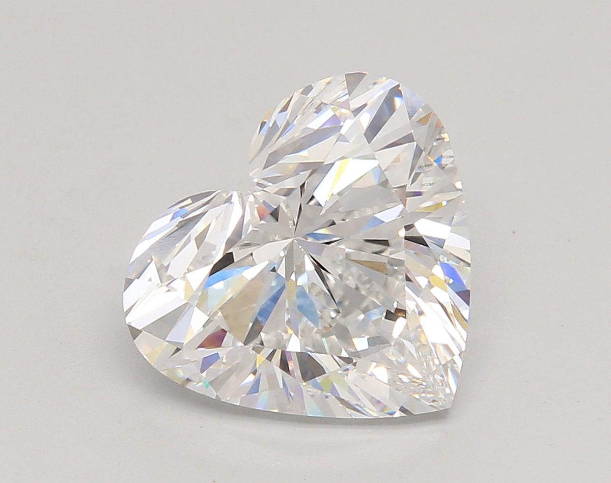 5.06 Carat Heart Shaped, Ideal Cut, E Color, VVS2 Clarity, IGI Certified Lab Grown Diamond