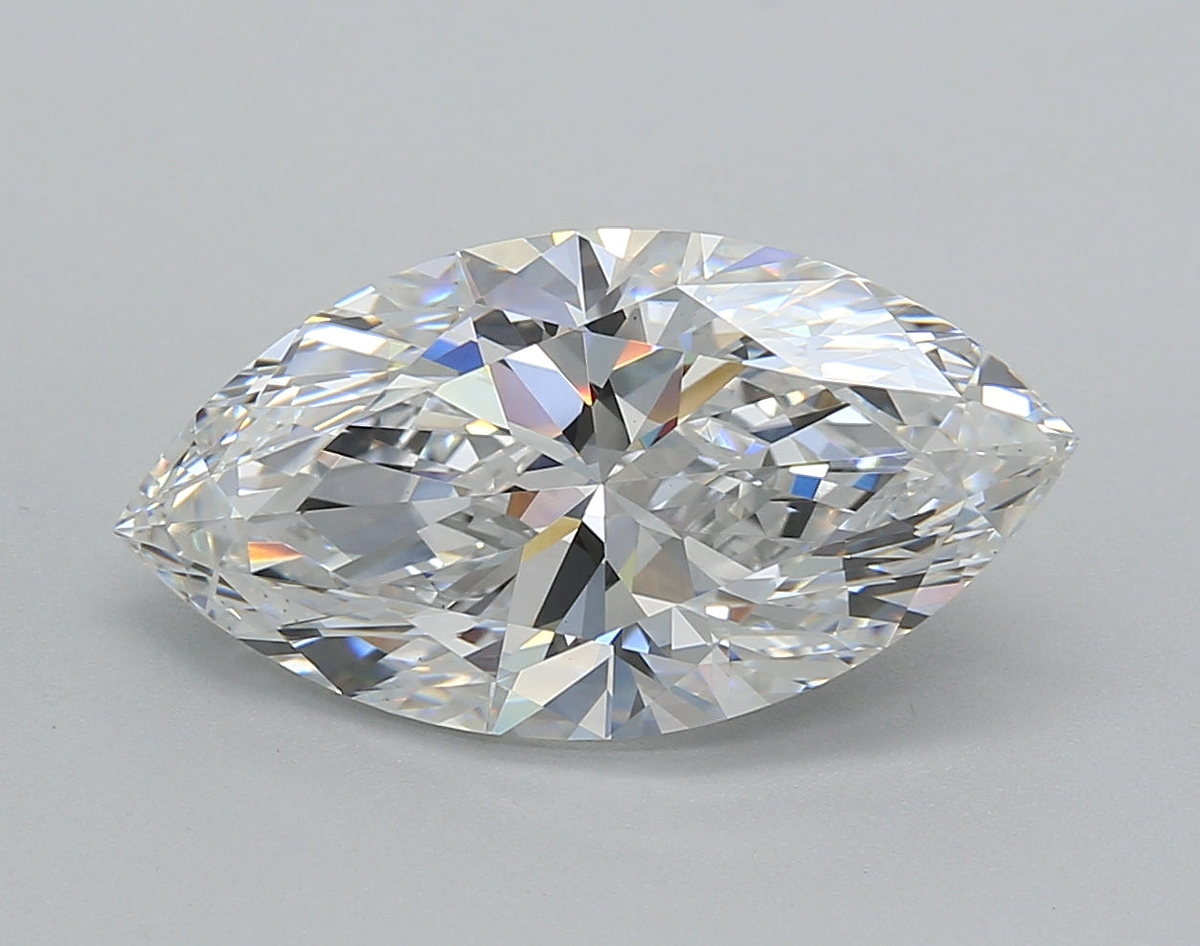 4.01 Carat Marquise Shaped, Excellent Cut, E Color, VVS2 Clarity, IGI Certified Lab Grown Diamond