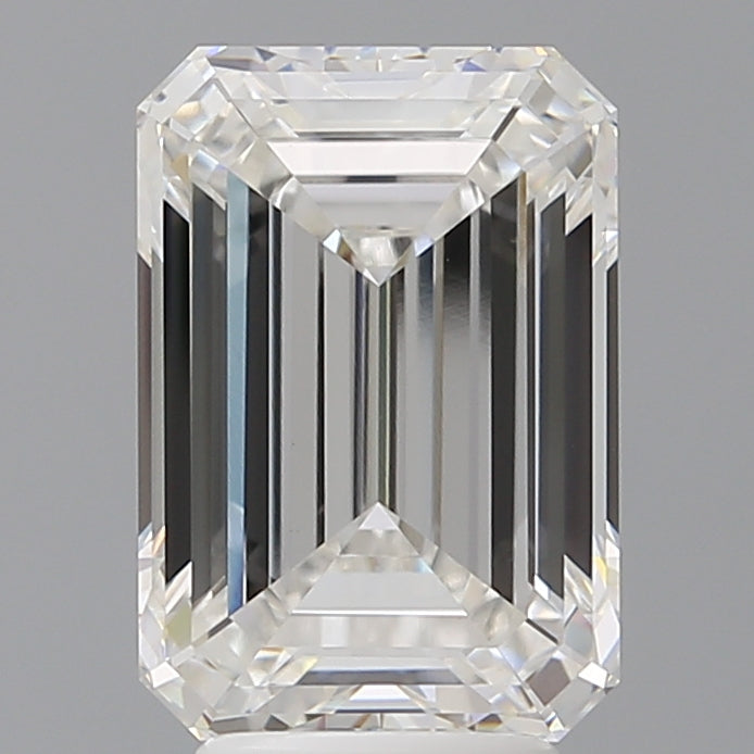 4.57 Carat Emerald Shaped, Ideal Cut, F Color, VVS2 Clarity, IGI Certified Lab Grown Diamond