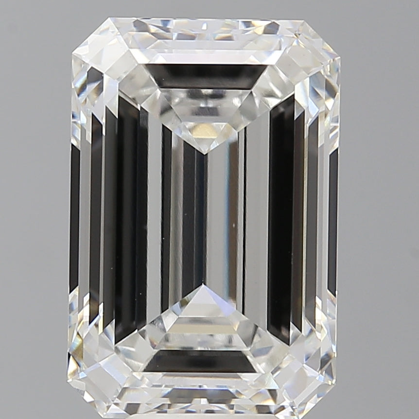 9.09 Carat Emerald Shaped, Ideal Cut, F Color, VVS2 Clarity, IGI Certified Lab Grown Diamond