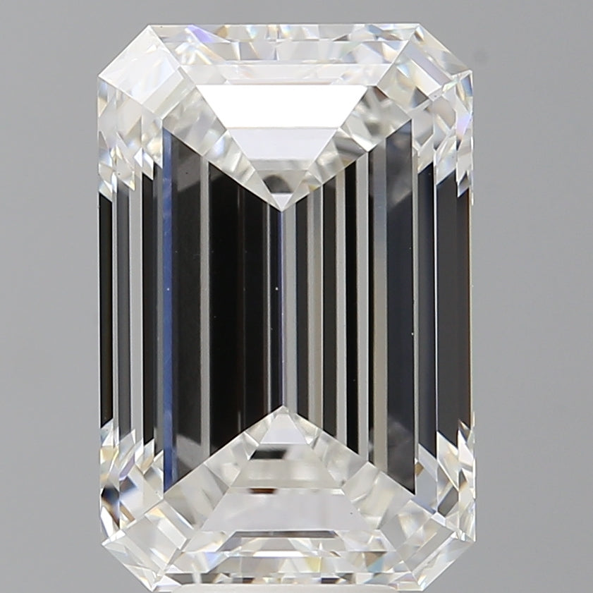 8.09 Carat Emerald Shaped, Ideal Cut, F Color, VS1 Clarity, IGI Certified Lab Grown Diamond