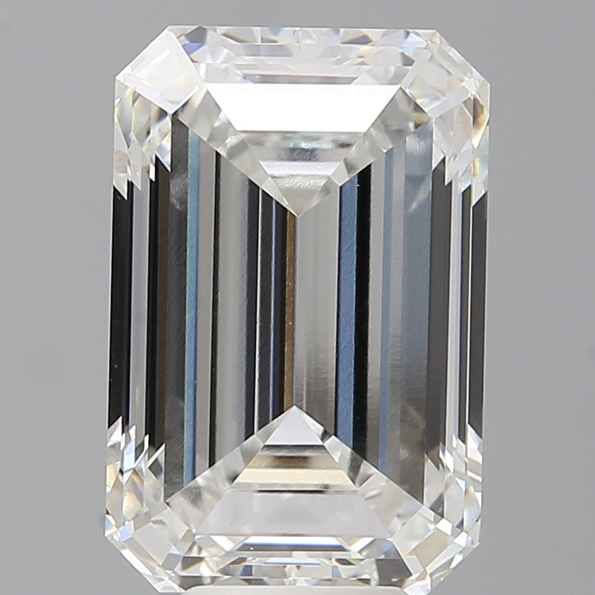8.01 Carat Emerald Shaped, Excellent Cut, F Color, VVS2 Clarity, IGI Certified Lab Grown Diamond