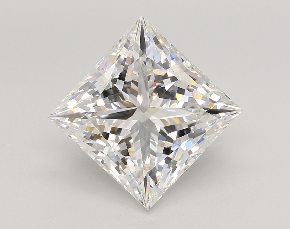 5.07 Carat Princess Shaped, Ideal Cut, E Color, VS1 Clarity, IGI Certified Lab Grown Diamond