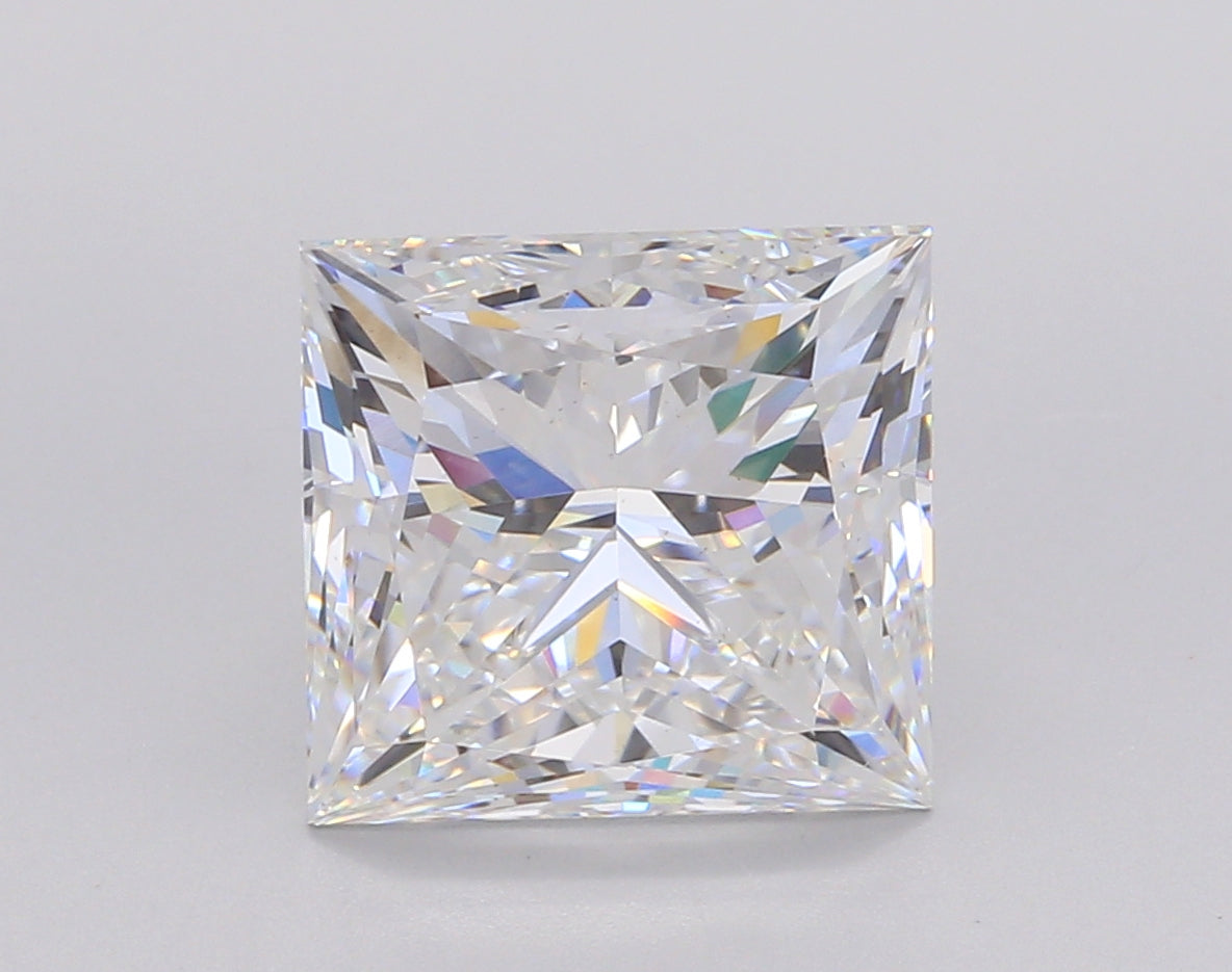 5.07 Carat Princess Shaped, Ideal Cut, E Color, VS1 Clarity, IGI Certified Lab Grown Diamond