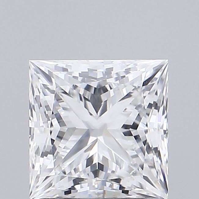 1.25 Carat Princess Shaped, Ideal Cut, D Color, VVS2 Clarity, IGI Certified Lab Grown Diamond