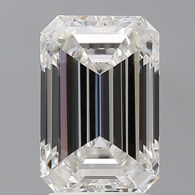 3.09 Carat Emerald Shaped, Ideal Cut, F Color, VVS2 Clarity, IGI Certified Lab Grown Diamond