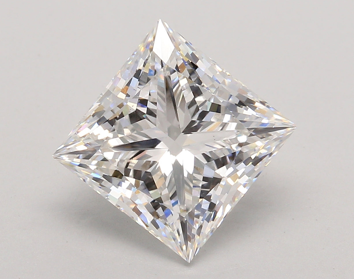 5.06 Carat Princess Shaped, Ideal Cut, E Color, VS1 Clarity, IGI Certified Lab Grown Diamond