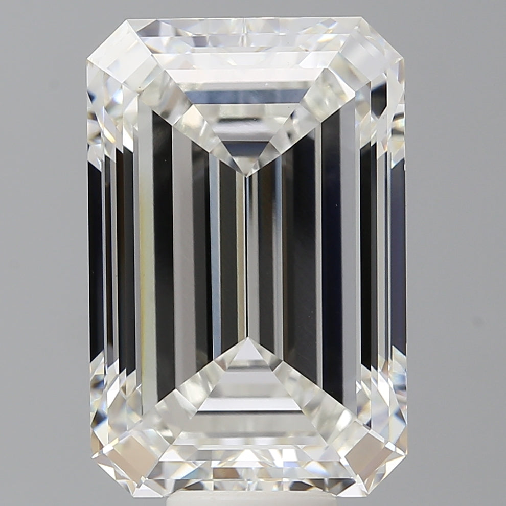 12.59 Carat Emerald Shaped, Ideal Cut, F Color, VVS2 Clarity, IGI Certified Lab Grown Diamond