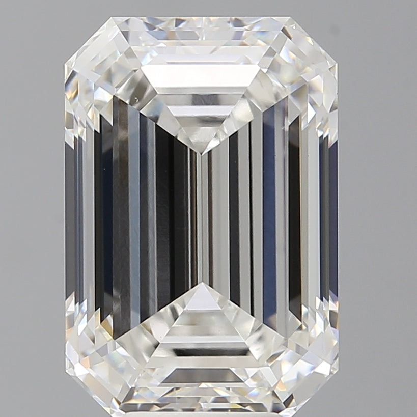 8.10 Carat Emerald Shaped, Ideal Cut, F Color, VVS2 Clarity, IGI Certified Lab Grown Diamond