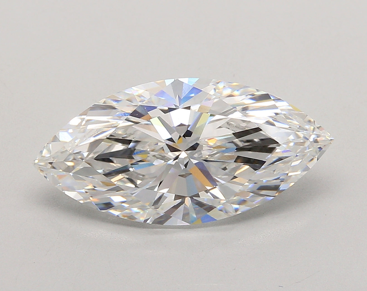 5.05 Carat Marquise Shaped, Ideal Cut, E Color, VVS1 Clarity, IGI Certified Lab Grown Diamond