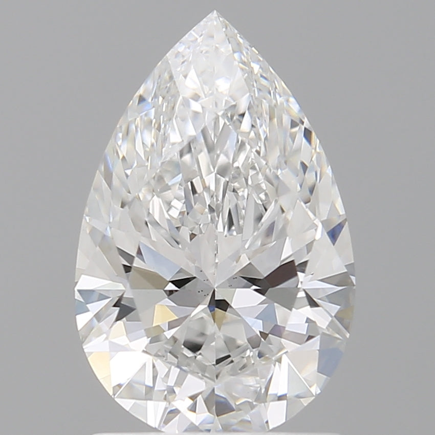 1.55 Carat Pear Shaped, Ideal Cut, E Color, VS1 Clarity, IGI Certified Lab Grown Diamond