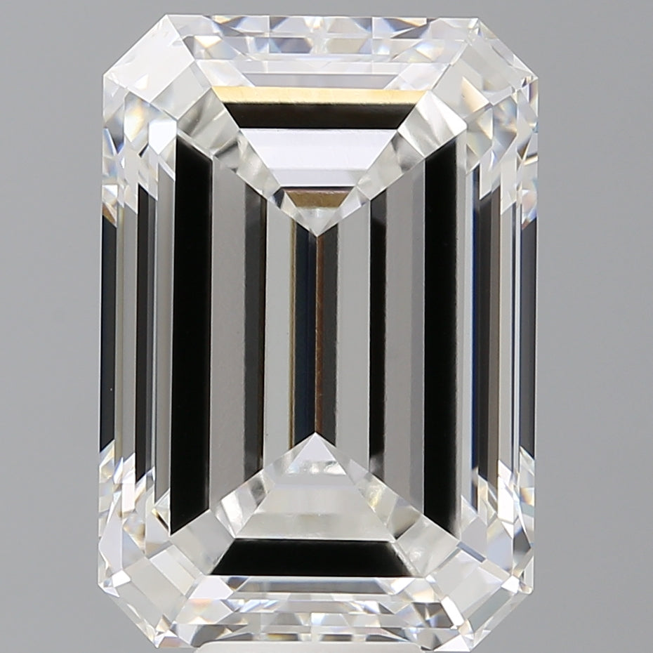 12.10 Carat Emerald Shaped, Ideal Cut, F Color, VVS2 Clarity, IGI Certified Lab Grown Diamond