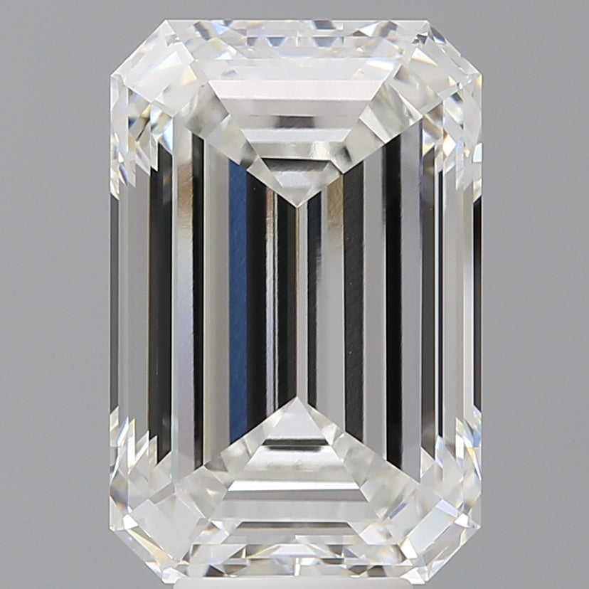 8.07 Carat Emerald Shaped, Ideal Cut, F Color, VVS2 Clarity, IGI Certified Lab Grown Diamond