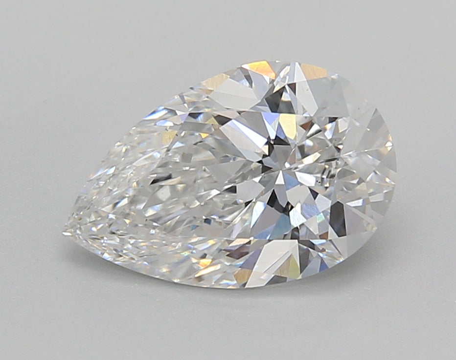 2.02 Carat Pear Shaped, Excellent Cut, D Color, VS1 Clarity, IGI Certified Lab Grown Diamond